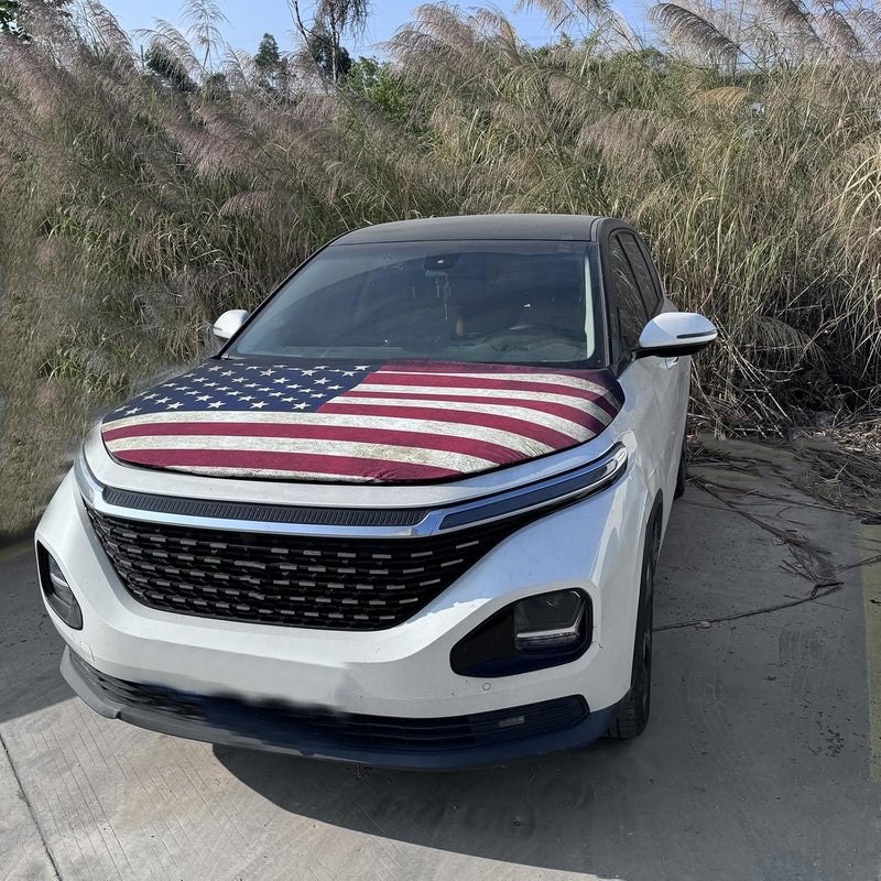Tobethay American Car Hood Cover - 59x51 in Car Hood Cover Flag Bonnet Banner with 2 Adjustable Triangular Fasteners, Universal Fit for Trucks, SUV, 250th Anniversary Flag - Image 5